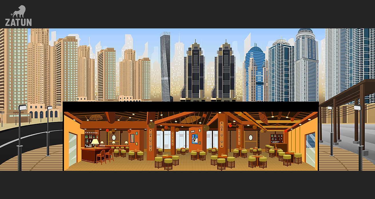 2d dubai scene - 2D Art Services